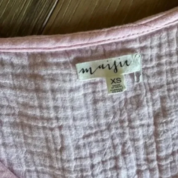 Maisie Gauze Smocked Midi Dress Pink XS NWT Cottagecore Feminine - Picture 5 of 7